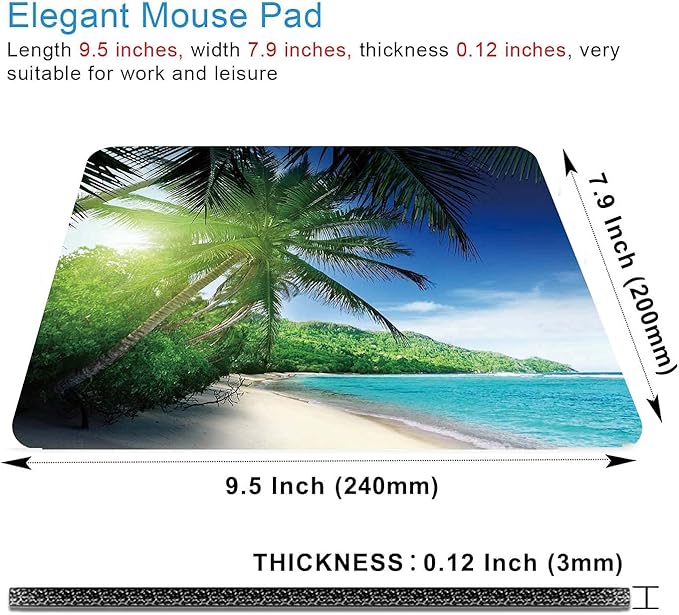 Beach in Sunset Mouse Pad, Non-Slip Rubber Base Wireless Gaming MousePads - Image 2