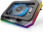 RGB Laptop Cooling Pad with LED Touch Screen, 3500 RPM Turbofan Notebook Cooler by Heymaster