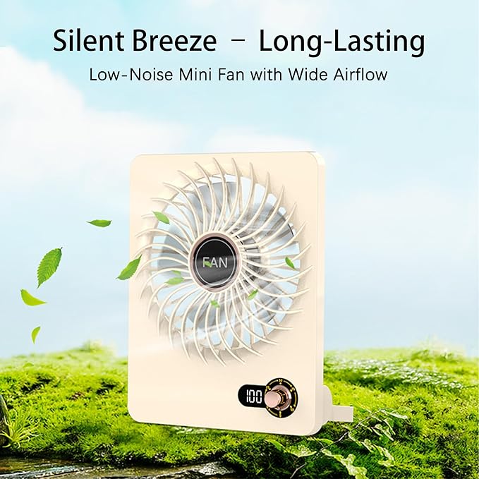 Mini Portable Fan, Silent Rechargeable Desk & Handheld - Image 4