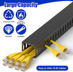 ZhiYo H1.4 x W1.6in Server Rack Cable Management Raceway, 94.5in Cable Raceway - Image 3