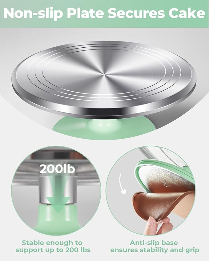 Kootek Aluminium Alloy Revolving Cake Stand 12 Inch Rotating Cake Turntable - Image 5