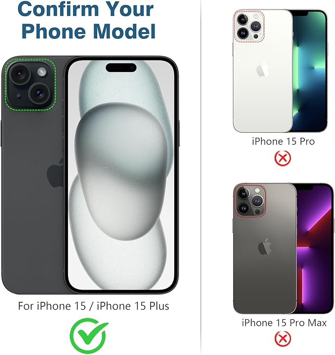 AGVEE 3+3 6 Pack for iPhone 15 6.1" / 15 Plus 6.7" Camera Lens Cover Protector - Image 2