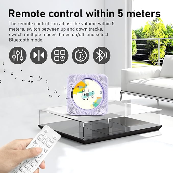 CD Player Portable Bluetooth 5.1 Desktop CD Player - Image 4