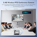 TOALLIN Wireless PTZ Conference Room Camera, 3X Optical Zoom Streaming Camera - Image 2