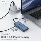 USB C Hub, QGeeM USB 4k to HDMI Adapter, 7 in 1 USB-C Dongle - Image 4