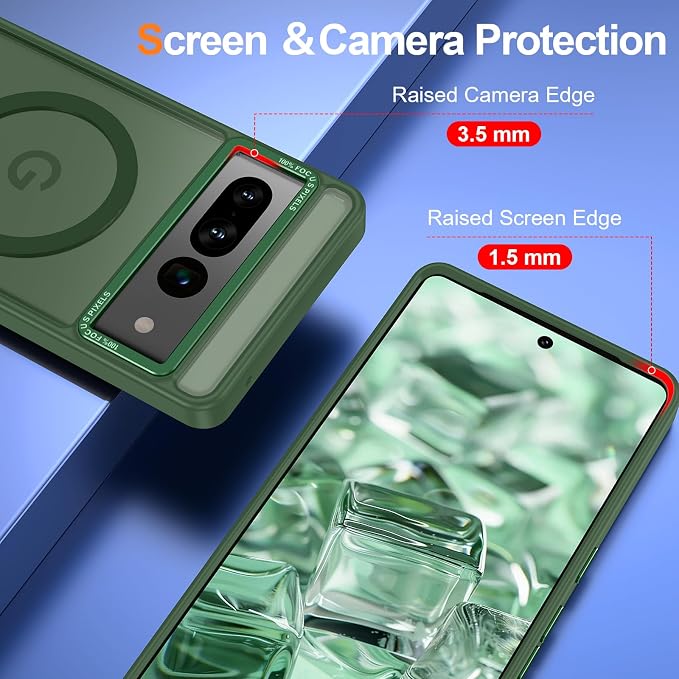 Magnetic for Google Pixel 7 Pro Case, Shockproof Slim Translucent Matte - Image 3