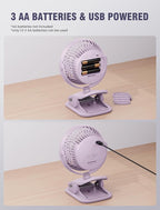 Shinebella AA Battery Powered Clip on Fan - Image 2