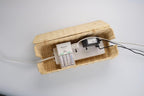 PEMAR Natural Rattan Wicker Cable Management Box, Cable Organizer, 2 Open Slots - Image 2