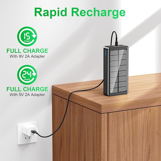 Solar Charger Power Bank 66800mAh Portable Charger - Image 4