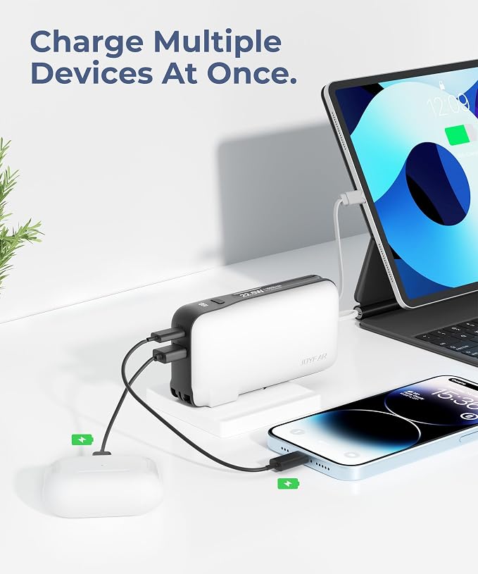 1 Pack Portable Charger with Built-in USB-C Cable & Plug, 000mAh 5V/4.5A Power - Image 7