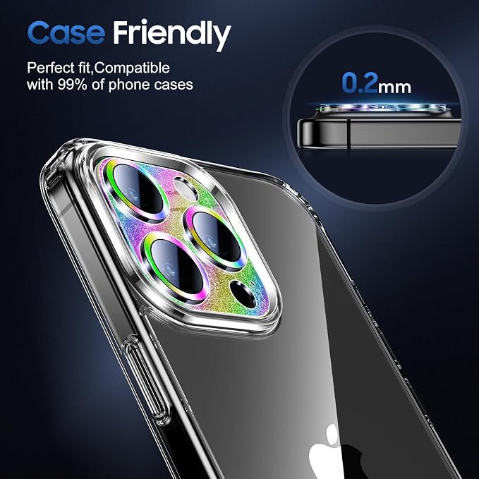 UniqueMe for 3 Pack iPhone 15 Pro/iPhone 15 Pro Max Camera Lens Protector - Image 6