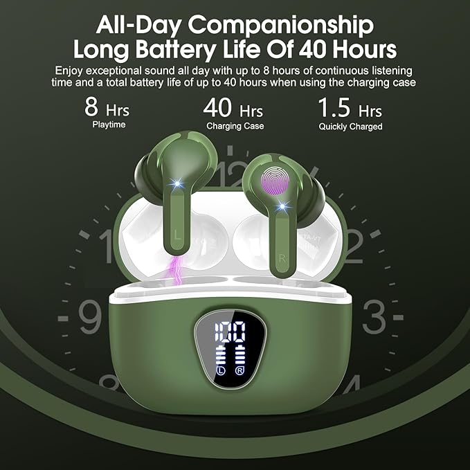Wireless Earbuds, IP7 Waterproof in Ear Earphones, LED Display Ear buds - Image 5