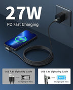 USB C to Lightning Cable 90 Degree 6FT iPhone Charger Cables 3Pack Fast - Image 2