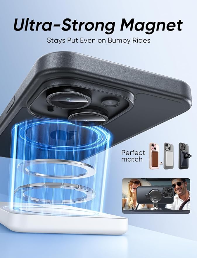 MAGIC JOHN for iPhone 15 Case 360° Rotatable Magnetic Invisible Stand, Fit for - Image 4