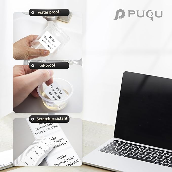 PUQU 30x15mm Direct Thermal Sticker Labels, Self-Adhesive All-Purpose Label - Image 2