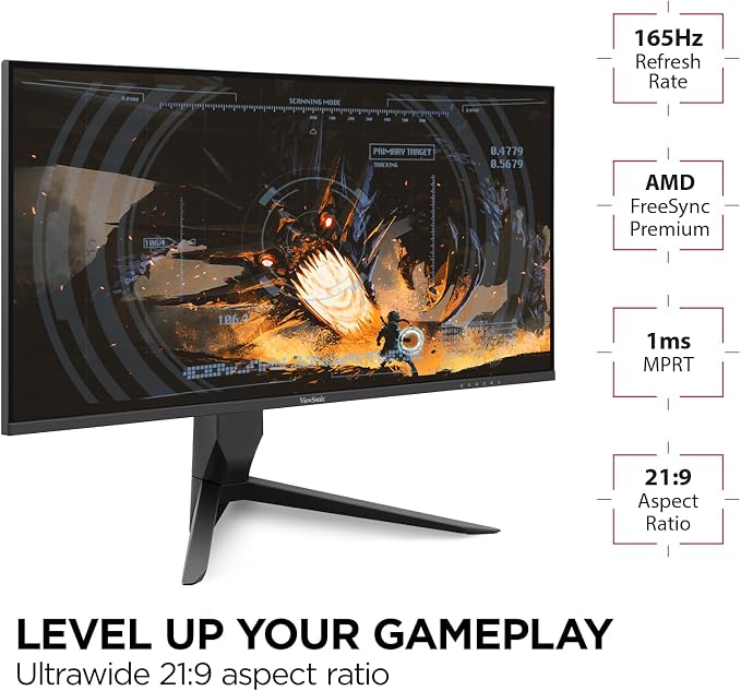 ViewSonic VX3418-2K 34 Inch 21:9 1440p 1ms 165Hz Gaming Monitor - Image 2