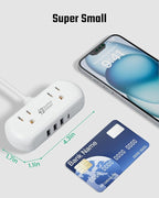 Power Strip with USB, SUPERDANNY Mini Surge Protector with 2 Wide-Spaced Outlets - Image 2