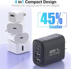 USB C Block 40W, 4 Ports Wall Plug Fast Charging Block, PD+QC Multiport Power - Image 6