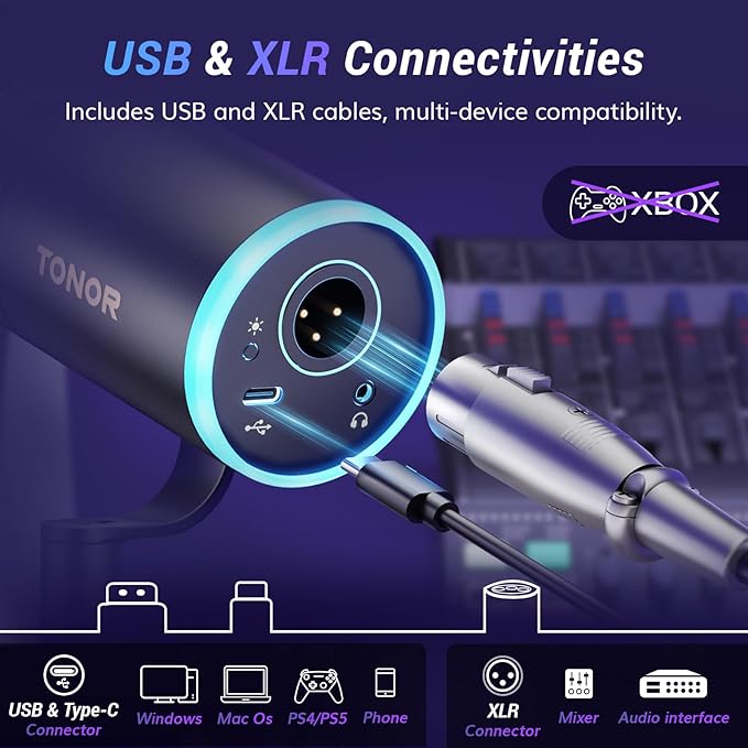 TONOR Dynamic Microphone, XLR/USB Microphone - Image 4