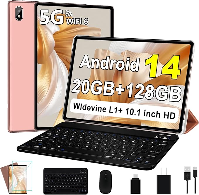 Android 14 Tablet 10 Inch Tablets, 20GB+128GB/1TB Expandable, Tablets by UJJ