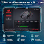 Redragon Wireless Gaming Mouse, MMO Gaming Mouse UP 16, 000 DPI, 16 Macro - Image 3