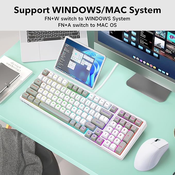 HUO JI Z-99 Wired Mechanical Keyboard, Creamy Sound, Hot Swappable Pre-lubed - Image 6