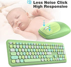 KNOWSQT Wireless Keyboard and Mouse Combo, Pale Green Full-Sized 2.4G Silent - Image 5