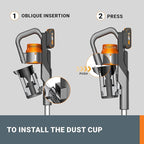 WORX 20V Cordless Stick Vacuum, Powerful Cordless Vacuum Cleaner 25Kpa High - Image 6