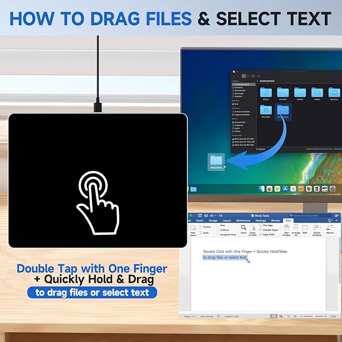 Wired Trackpad for Windows 10/11, High-Precision Multi-Touch Portable Trackpad - Image 4