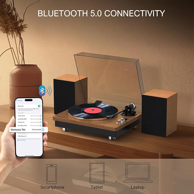 Wohome Vinyl Record Player - Image 4