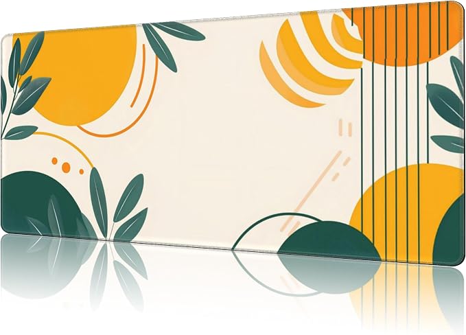 Mouse Pad Large Abstract Shapes and Lines Non-Slip Game Desk Mat by NIYLYNSYN
