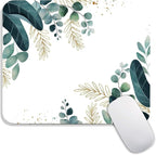 Square Mouse Pad Green Leaves, Personalized Premium-Textured Custom Mouse Mat by Armanza