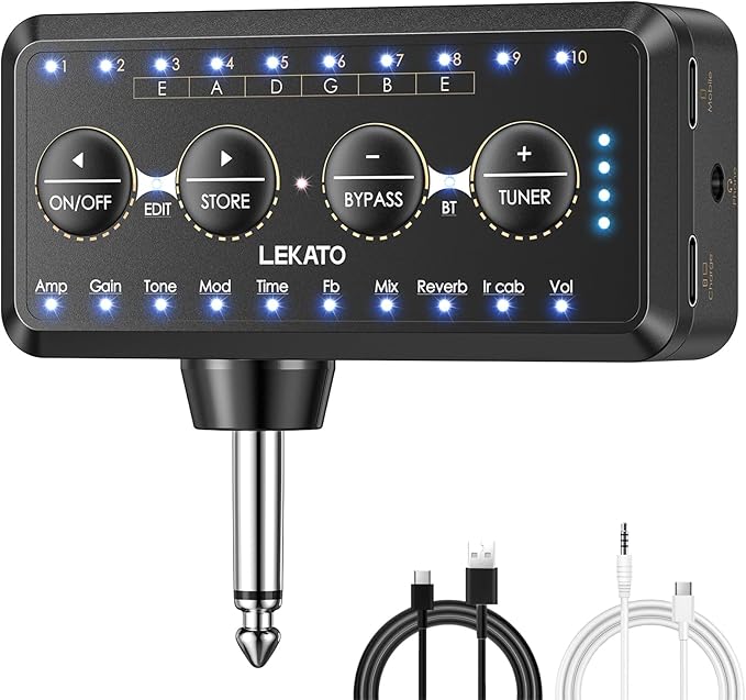 LEKATO Micro Guitar Headphone Amp Bass Guitar Headphone Amplifier by LEKATO