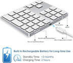 Bluetooth Number Pad, Rechargeable Wireless Numeric Keypad Slim 34-Keys - Image 4