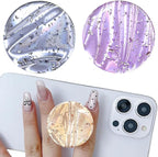 3 Pack Fashionable Clear Glitter Expandible Collapsible Moblile Phone Grip - Image 2