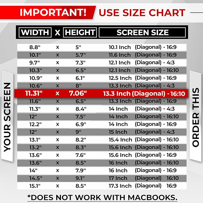Magnetic Laptop Privacy Screen 13.3 Inch 16:10 - Image 8