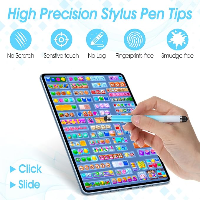 30PCS Stylus Tips Replacement Tips Only, 0.6cm/0.23in Black Silicone Tips - Image 3