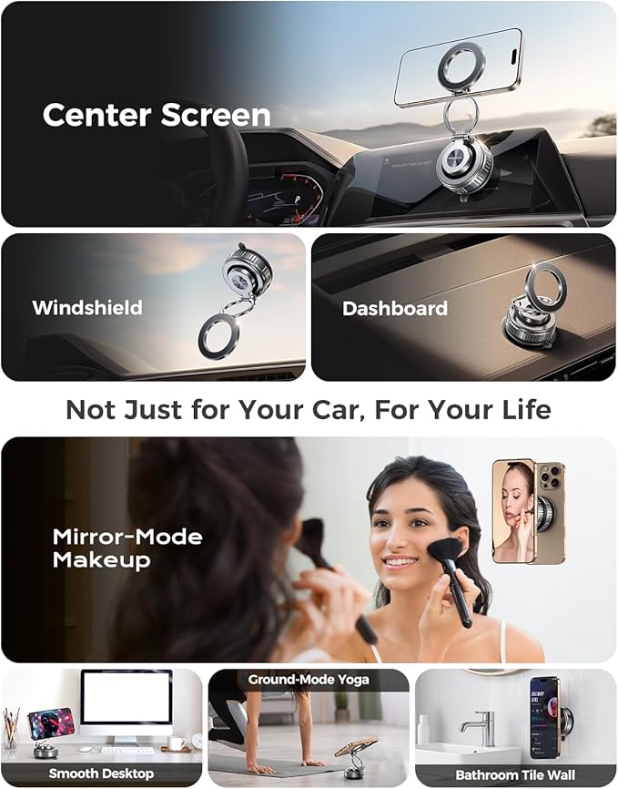 DIMONCOAT 2025 Upgraded Metal 360° Adjustable Vacuum Suction Cup Phone Mount - Image 4