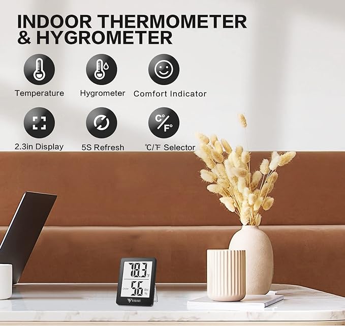 DOQAUS Humidity Meter, 2 Pack Room Thermometer Indoor, Hygrometer - Image 2