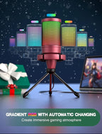 FIFINE AmpliGame PC Gaming Streaming USB Microphone, RGB Desktop Microphone - Image 4
