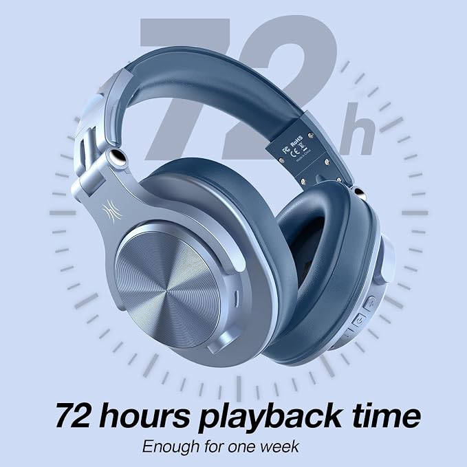 OneOdio A70 Bluetooth Over Ear Headphones, Wireless Headphones w/ 72H Playtime - Image 3