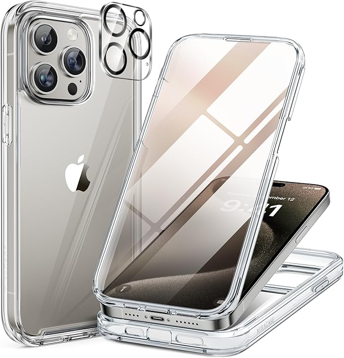 Miracase for iPhone 15 Pro Case, Full-Body Clear Bumper Phone case by Miracase