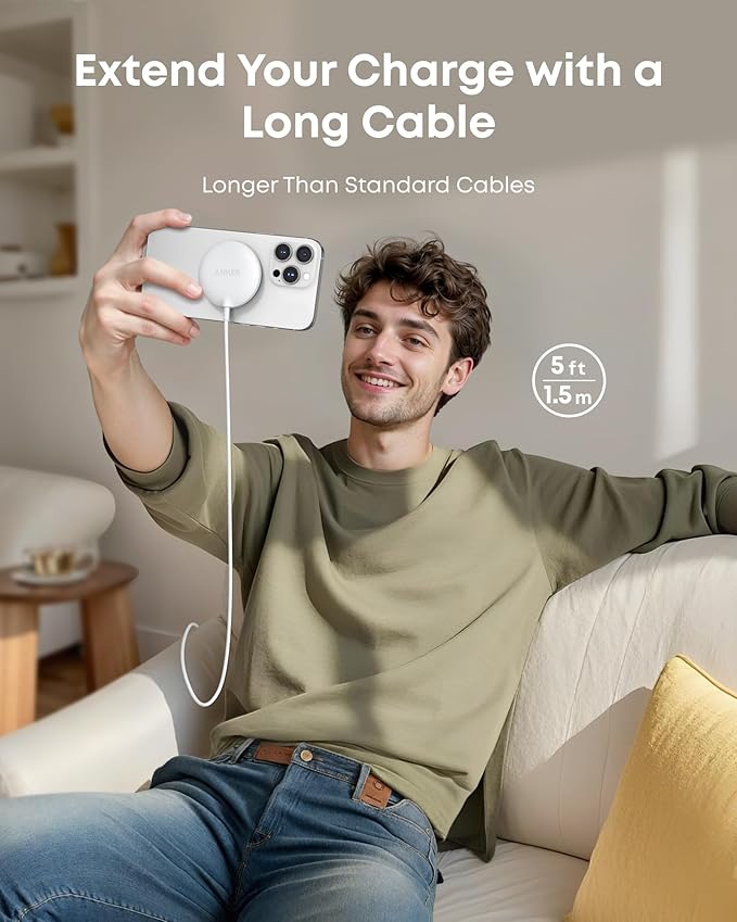 Anker Zolo Magnetic Wireless Charger, Qi2 Certified 15W MagSafe-Compatible - Image 3