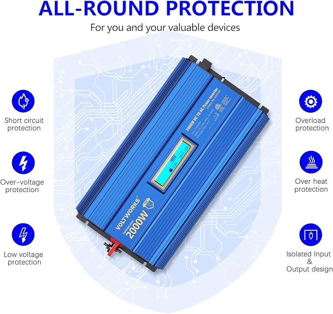 Power Inverter 2000w DC 12V to AC 120V ETL UL458 Compatible - Image 6