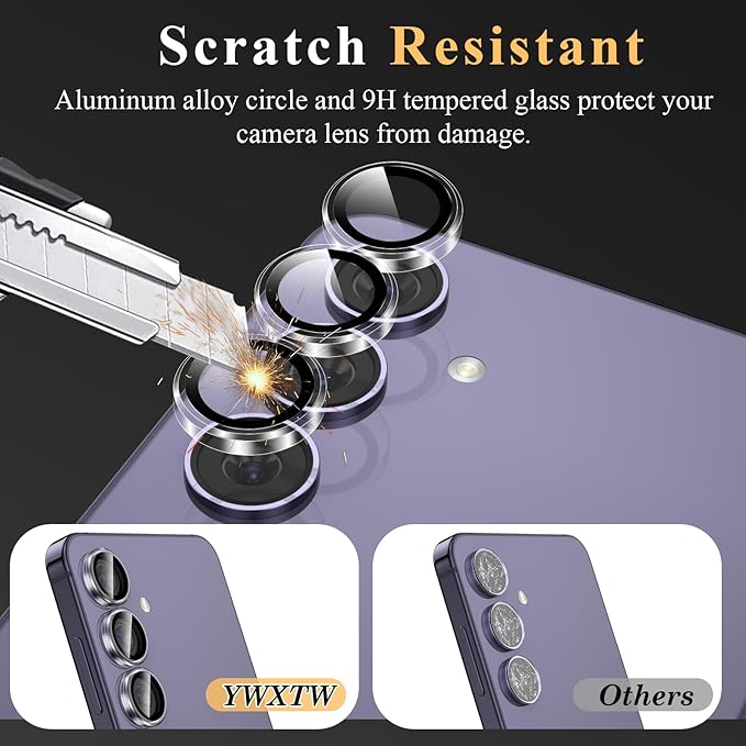 YWXTW Camera Lens Protector for Samsung Galaxy S24 Plus Accessories, 9H - Image 3
