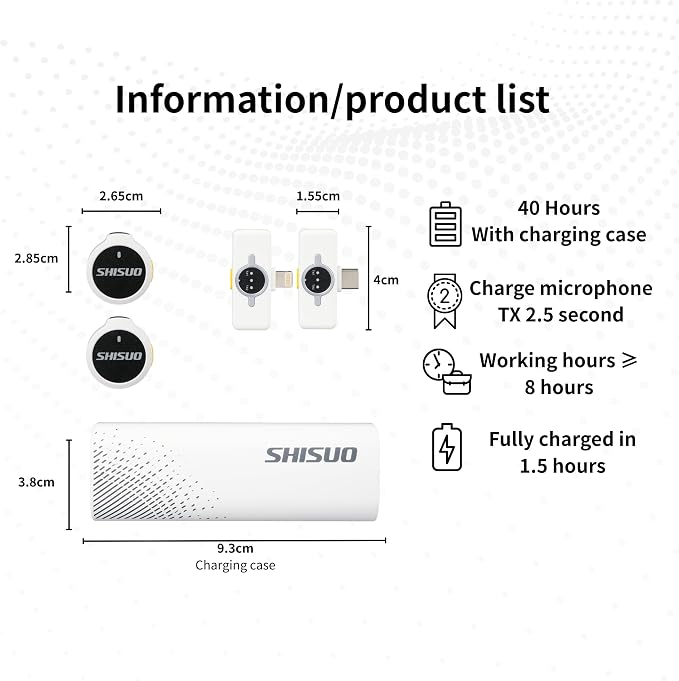 Wireless Lavalier Microphone for iPhone Android, Mini Clip-On Mic - Image 6