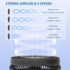 Clip Fan, 8 Inch Mini Quiet Desk Fan, 10000mAh USB Rechargeable Battery - Image 3