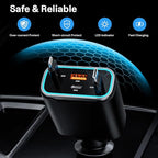 iPhone Car Charger, 4 in 1 Retractable Fast Car Phone Charger Adapter 131W - Image 5