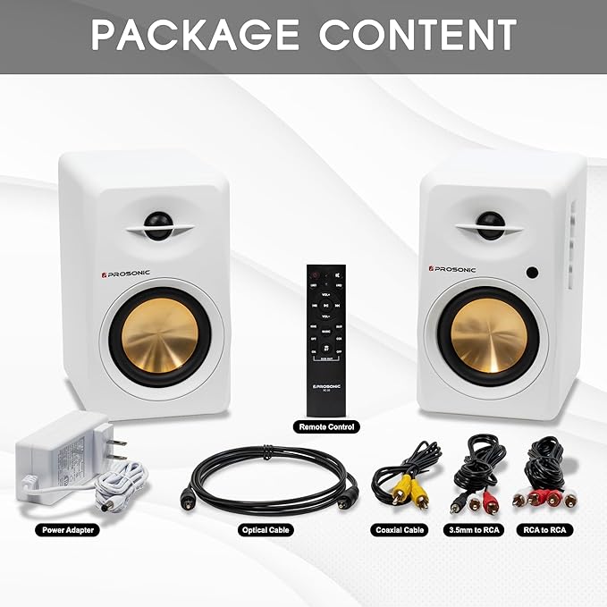 Active Bluetooth Bookshelf Speaker Studio Monitor Home Theater, Optical Input - Image 8