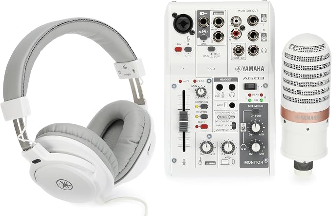 Yamaha AG03MK2 White Live Streaming Kit by Yamaha